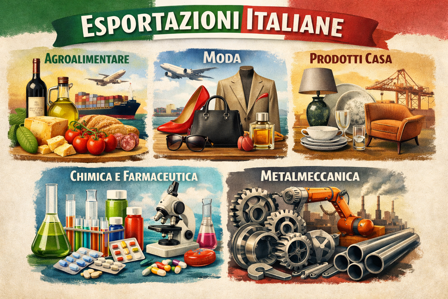 Export Italia di prodotti manifatturieri