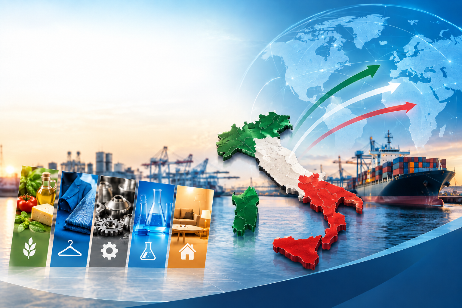 Export Italia per comparti e aree territoriali