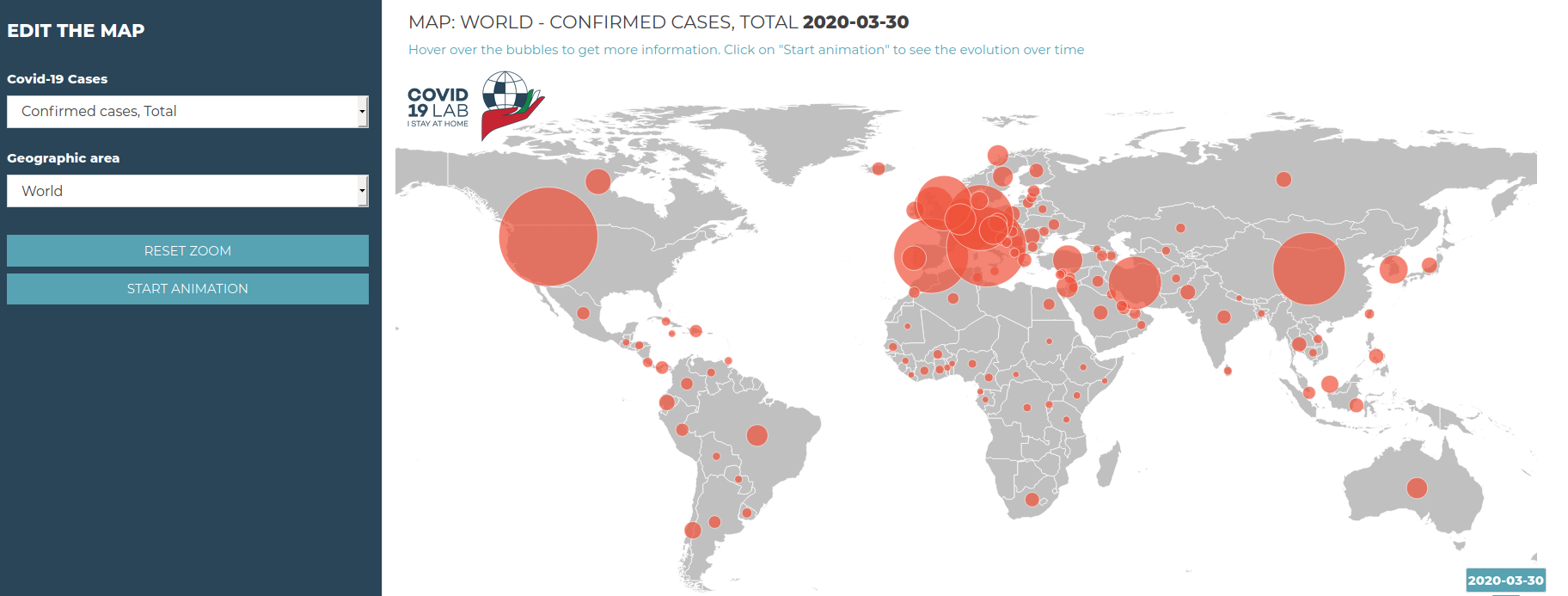 Geomap: Covid-19 Total Sicks at 23March2020