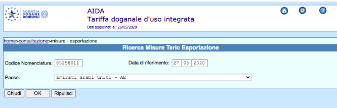 Ricerca codice dual use: passo 1