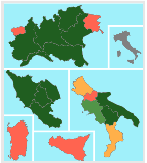 Dalla Grande Recessione ad Oggi: variazioni % in euro Esportazioni 2015 vs 2008 (fonte: Exportpedia)